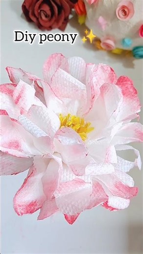Diy cute peony ✨#diy #craft #shortsfeed