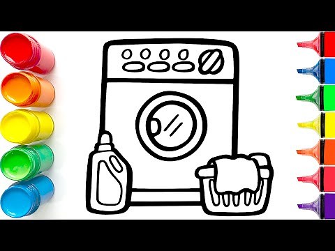 How to Draw a Washing Machine with Cute Details | Easy Step by Step Tutorial