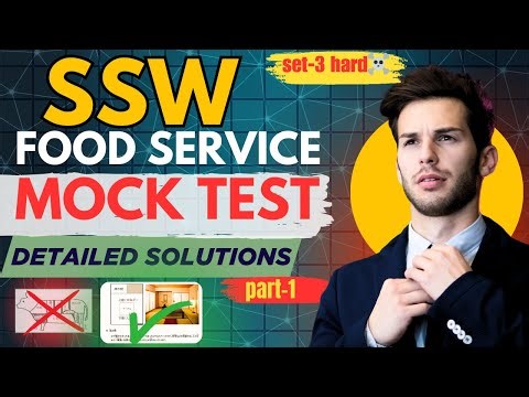 💀🔥 SSW Food Service Mock Test:part-1 [VVI🔥] 💦The Line Between PASS✅and FAIL❌ full set explanation ✅