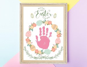 Easter Handprint Wreath Printable, Pastel Easter Craft for Kids, DIY Handprint Art, Spring Keepsake, Preschool & Daycare Easter Activity - Etsy Australia