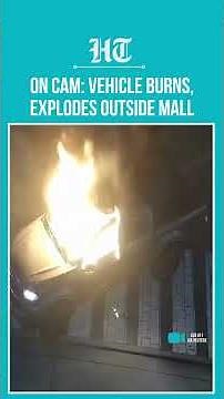 CCTV Footage Shows Vehicle Engulfed in Flames Before Exploding Outside Ecuadorian Mall | #shorts