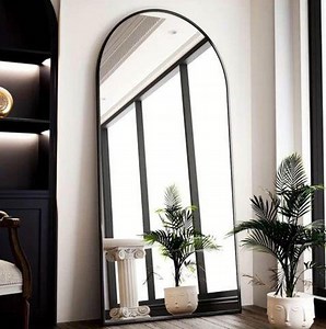 Oversized Black Arch Mirror 71”x26” - Elegant Large Wall Mirror, Modern Arch-shaped Full-length Mirror for Living Room, XL Floor Mirror - Etsy Canada