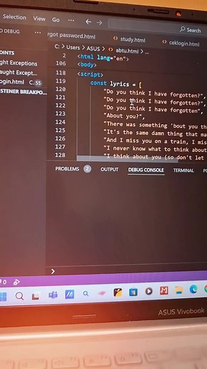 about you 💝 mau req apa lagii? #coding #html #lyrics #the1975 #fyp #foryou #foryouu
