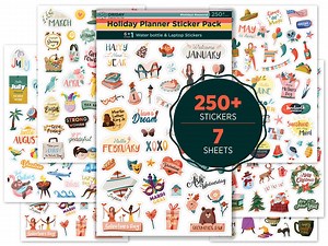 Happy Holiday Seasonal Planner Stickers - 500  Cute Stickers, Monthly Events, Calendars, Journal,teachers,  6 Laptop Stickers - Etsy