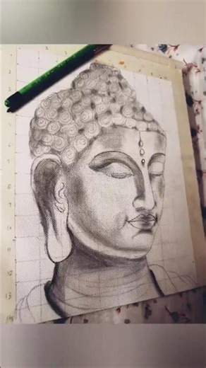 grid method drawing part 1 #gautambuddhaart #fypage #shortvideo #sketch #painting