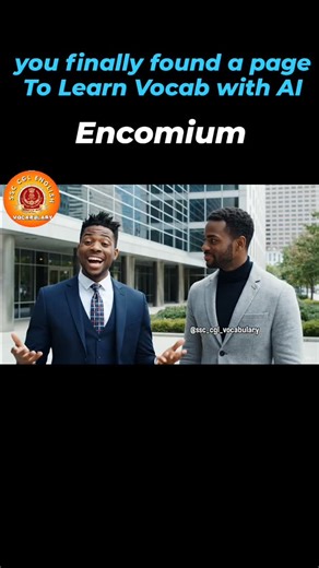 SSC CGL VOCABULARY on Instagram: "Encomium (noun) — a formal expression of high praise; words spoken or written to admire someone or something greatly. In Hindi: 💬 Encomium मतलब — किसी की खूब तारीफ़ या प्रशंसा करना। Example: 👉 “The president gave an encomium to the brave soldiers.” (राष्ट्रपति ने बहादुर सैनिकों की प्रशंसा में भाषण दिया।) Synonyms: Praise Tribute Compliment Eulogy Trick to remember: 🧠 Encomium = Income laya, sab ne uski tarif ki! → जो income laata hai, sab uski प्रशंसा करते है