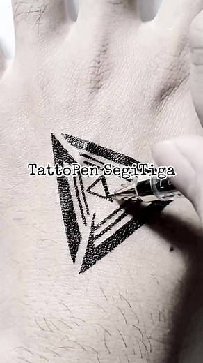 Cool Triangle Tattoo Design with TattoPen