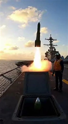 Naval Firepower: Morning Missile Launch 🚀⚓️