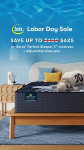 9.6K views | Save up to $625 on Serta® Perfect Sleeper X™ mattress + adjustable base sets featuring pressure relief. | Serta Mattress | Facebook