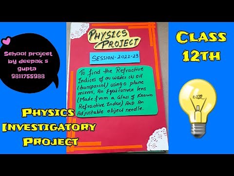 to find refractive indices of water and oil using a plane mirror #schoolproject #bestphysicsproject