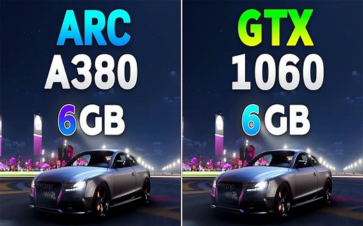 ARC A380 6G（ReBar ON）vs GTX 1060 6G 显卡对比（1080P分辨率测试，CPU为i9-12900K） 1080P视频