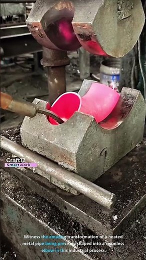 The process of hot forming a seamless metal elbow
