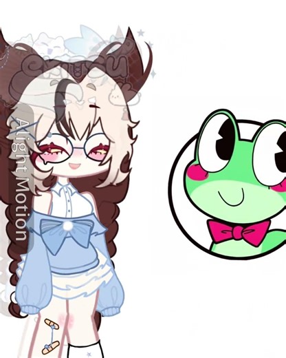 a smile and a ribbon!kitsu and ribbit/Cr: mitsuki / tadc#gachalifeanimation #tweening#tadc#gachaclub