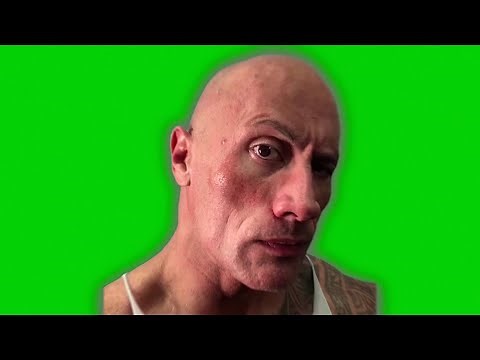 the rock eyebrow raise green screen in 8K