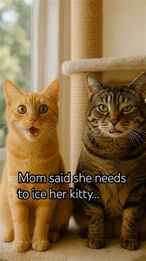mom said she needs to ice her kitty 🐈 #cat #orangecat #funny #comedy #talkingcats