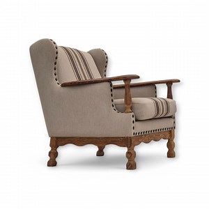 1970s, Danish Armchair, Furniture Wool Fabric, Oak Wood, Original Condition. - Etsy UK