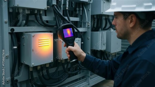 Thermal inspection and monitoring industry detects heat anomalies electrical equipment using handheld infrared cameras for safety and efficiency
