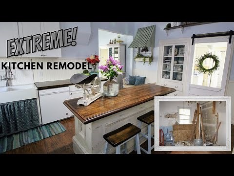 EXTREME KITCHEN REMODEL-Using Lowes Diamond Now Cabinets and Butcher Block Countertops-1875 Cottage