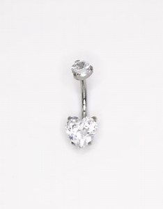 Lovisa - Piercing de nombril banane en titane avec cœur brillant - Argenté | ASOS