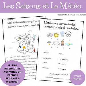French Weather & Seasons | Météo, Les Saisons, Quel Temps Fait-il Tasks
