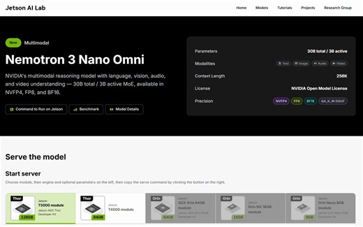 NVIDIA Nemotron 3 Nano Omni, a new multimodal reasoning model, is now live on Jetson AI Lab and unifies vision, audio, and language into a single reasoning loop. 🙌Power your NemoClaws by running this model with Ollama, vLLM and other inference frameworks on NVIDIA Jetson hardware.Try it ➡️
