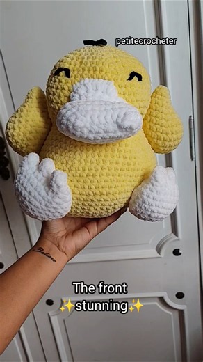Crocheted Psyduck 🐥💛 Handmade Pokémon plushie! #Psyduck #Crochet #Pokemon