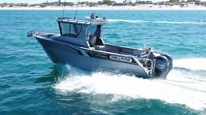 Hellfire 8.0 Hypertrophy One for the fishing enthusiasts - Boasting a large aft deck this vessel has ample space to cast a few lines out and soak up the outdoors. Decked out with two rows of rocket launchers, an underfloor self draining killtank and a baitboard with live bait well capability, this is the ultimate vessel for a day out on the water. This package deal comes equipped with a fully Welded Aluminium Drive-on Trailer, Tandem Transstyle axles, FELK BHAB Elec/Hyd Actuator over Disc brakes