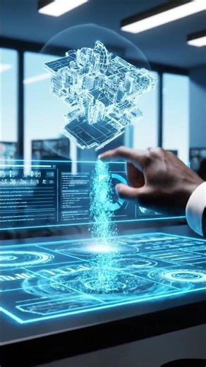 Hologram Desk You Can Touch #futurework #hologram #aiinnovation