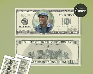 100 Dollar Bill Template, Custom Game Party Play Money, Add Your Text & Face on Money, Editable Printable Pink Hundred Dollar Bucks - Etsy