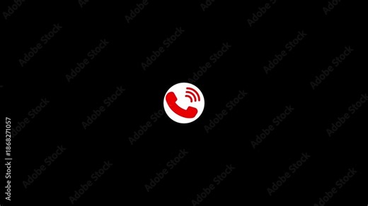Phone calling icon animation wave. Call icon inside round circle. 4k