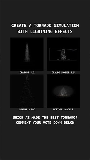 ChatGPT vs Claude vs Gemini vs Mistral - Create a Tornado🌪️ #shorts