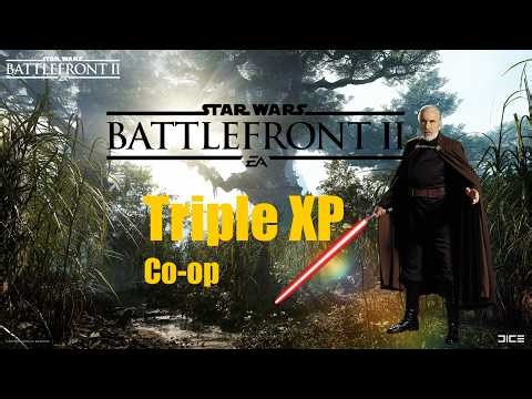 Star Wars Battlefront 2| Co-op kashyyyk kachirho beach | Triple xp | Dooku | (No Commentary)