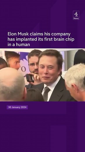 4.8K views · 22 reactions | Elon Musk claims his company has managed to implant its first wireless brain chip in a human patient. In a social media post, Musk said “promising” brain activity had been detected and the patient was “recovering well”. #elonmusk #neuralink #brainchip #chip #channel4news #c4news | Channel 4 News | Facebook