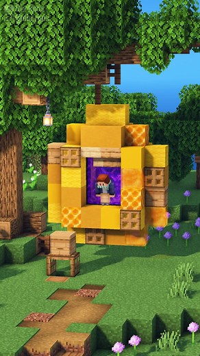 Easy Beehive Nether Portal in Minecraft