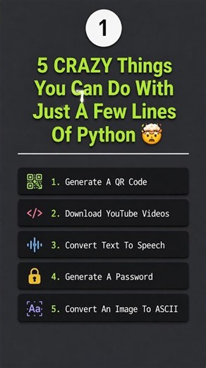 5 CRAZY Things You Can Do With Python in Seconds 🤯🐍 #Shorts