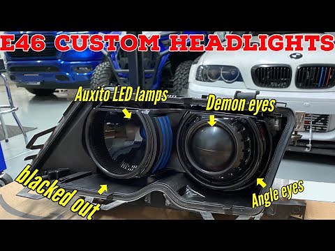 Build your own custom BMW E46 headlights for $100! Auxito LED M3 headlight - angel eyes - demon eyes
