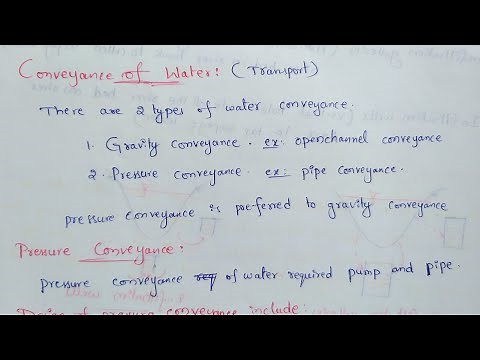 Conveyance of water | Design of pressure conveyance | Fixing pipe size | Finding pump capacity