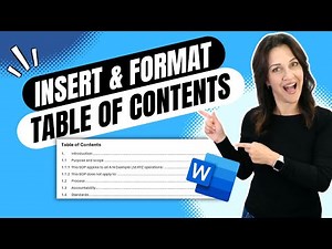 Insert TABLE OF CONTENTS and UPDATE FORMATTING in Word