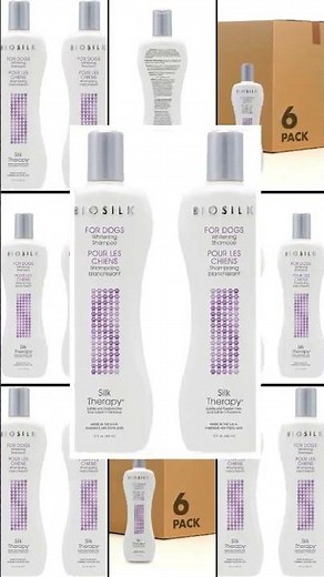 BioSilk Silk Therapy Whitening Dog Shampoo for Dogs - Pet Safe Grooming and Brightening Shampoo f...