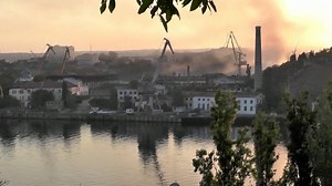 Russia’s Sevastopol shipyard in flames, 2 ships damaged following Ukrainian attack