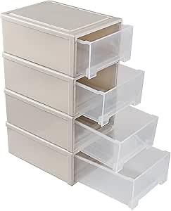 Amazon.com: Ysmiltion Large Stackable Storage Drawers, 18 Quart Plastic Stacking Drawer Units, 4 Packs : Home & Kitchen