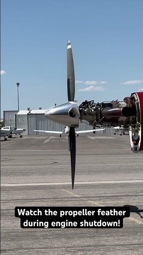 propeller feathering on a PC-12/47E during engine shutdown #pilatus #pc12 #aviation #pilot #mechanic