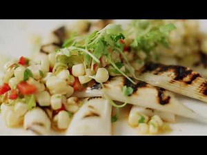 Charred Negi with Mexican Corn Salsa