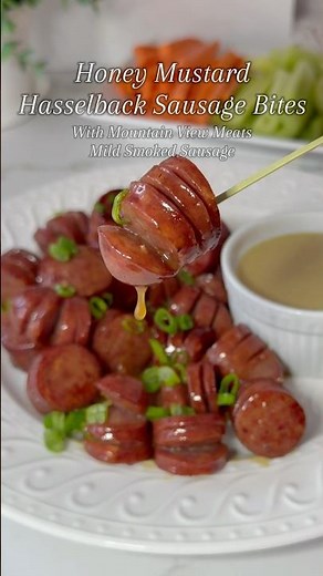 Honey mustard sausage bites recipe #appetizer #smokedsausage