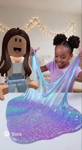 Roblox Meets Slime: playing with a glitter giant slime
