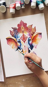 Favorite topic to paint and teach! - and with such complex colors this one! 😍 #ganpati #ganesh #ganeshfestival #ganeshutsav #ganesha #ganeshchaturthi #ganpatibappa #ganpatifestival #colorful #multicolor #acrylic #acrylicpainting #canvas #acrylicpaint #canvaspainting #canvasart #process #soothing #calming #processart #processvideo #video #aesthetic #instagood #artoftheday | Art Canvas Design Studio