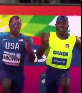43K views · 1.5K reactions | So awesome! David Brown is a blind sprinter and Jerome Avery is his guide. Avery is running next to him and throughout the race saying, “Go David!” (Via RealCoachCarr/Twitter) | NCSA College Recruiting | Facebook