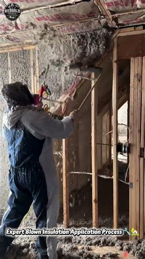 Professional Cellulose Attic Insulation Installation 🏠❄️ #Insulation #HomeImprovement #Construction