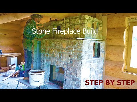 How We Built a Rustic Stone Fireplace in Our Log Cabin (Step-by-Step)