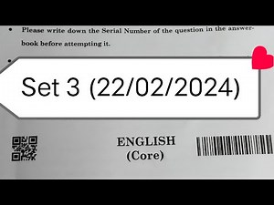 class 12 english question paper set 3 / english paper class 12/ 22/2/2023 / cbse board exam 2023-24